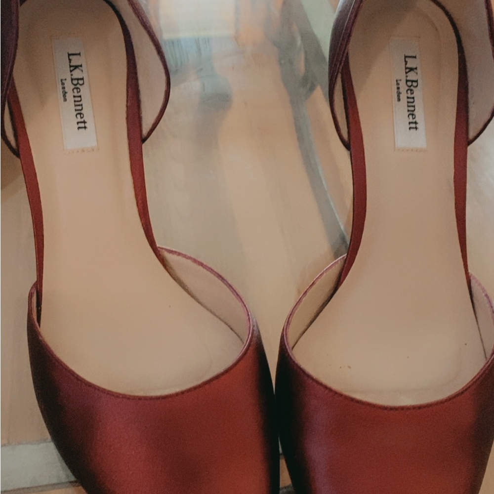LK Bennett Deep Red Satin Heels